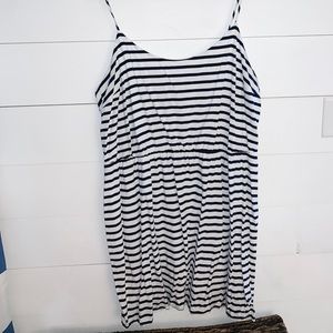 Old Navy  White & Navy Blue Stripped Dress